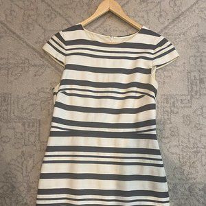 J Crew Striped Navy and Cream Sheath - Size 8